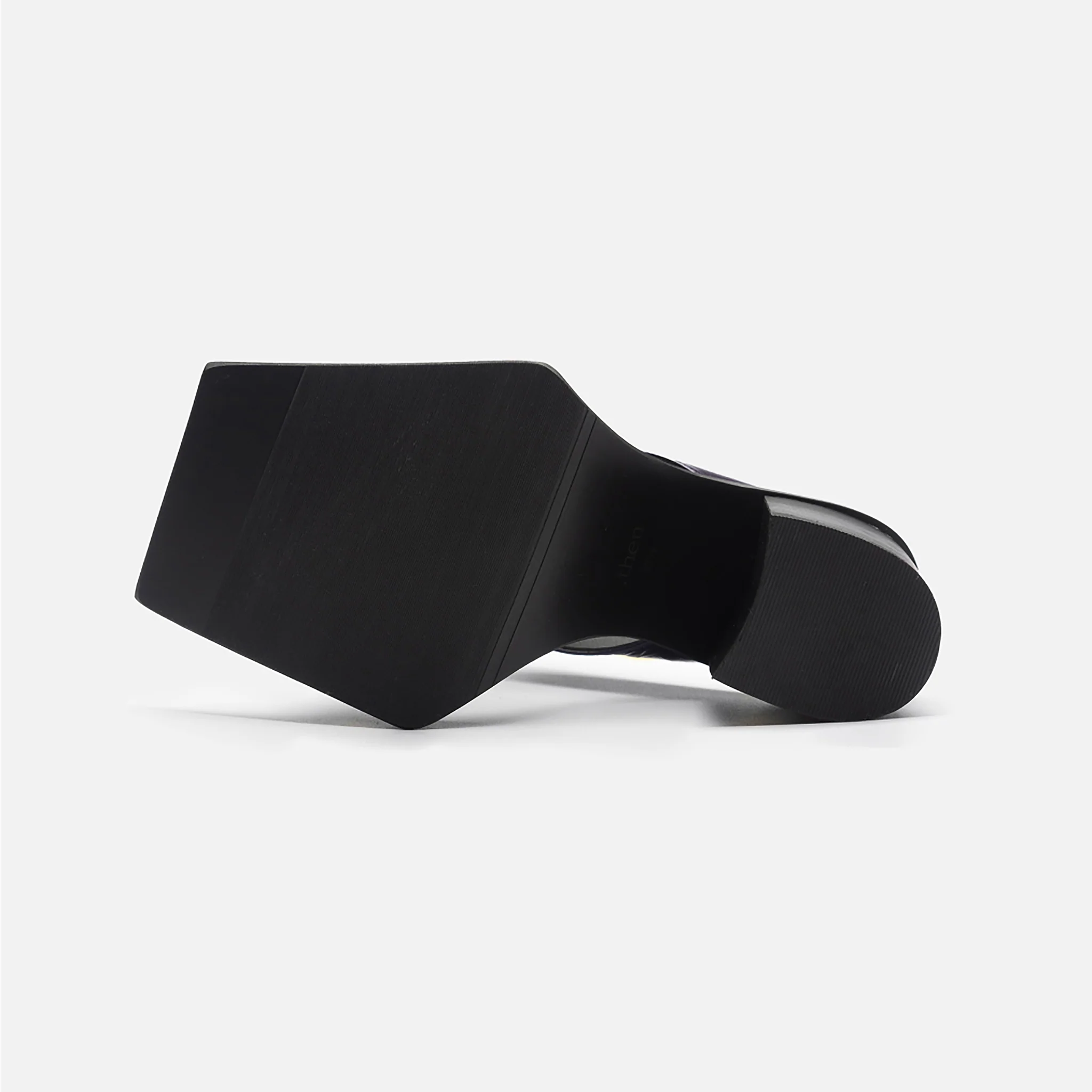 Black Block‑Heel Cutout 
Leather Mules - Image 6
