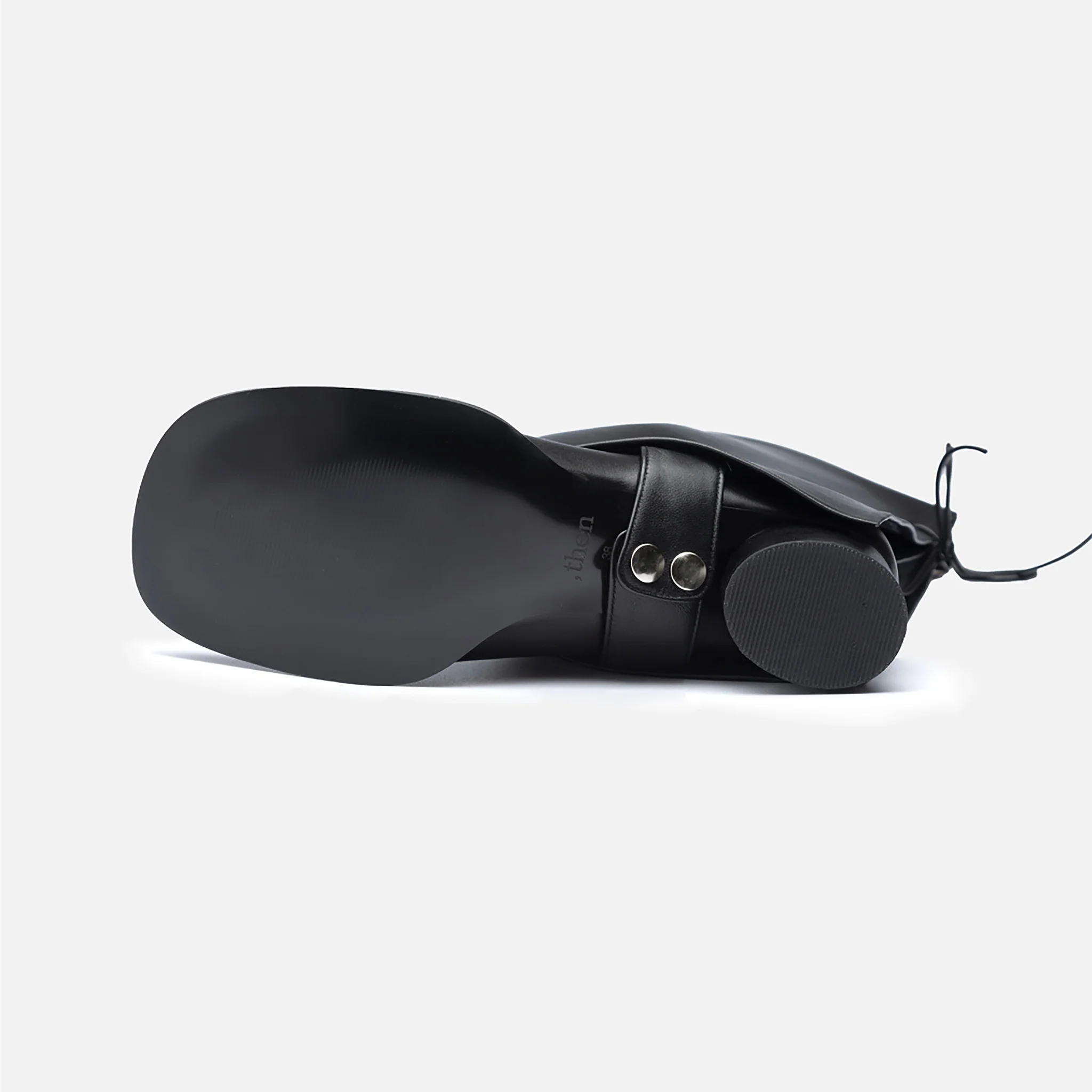 Black Convertible Mid-Calf Leather Boots with Cover - Image 12