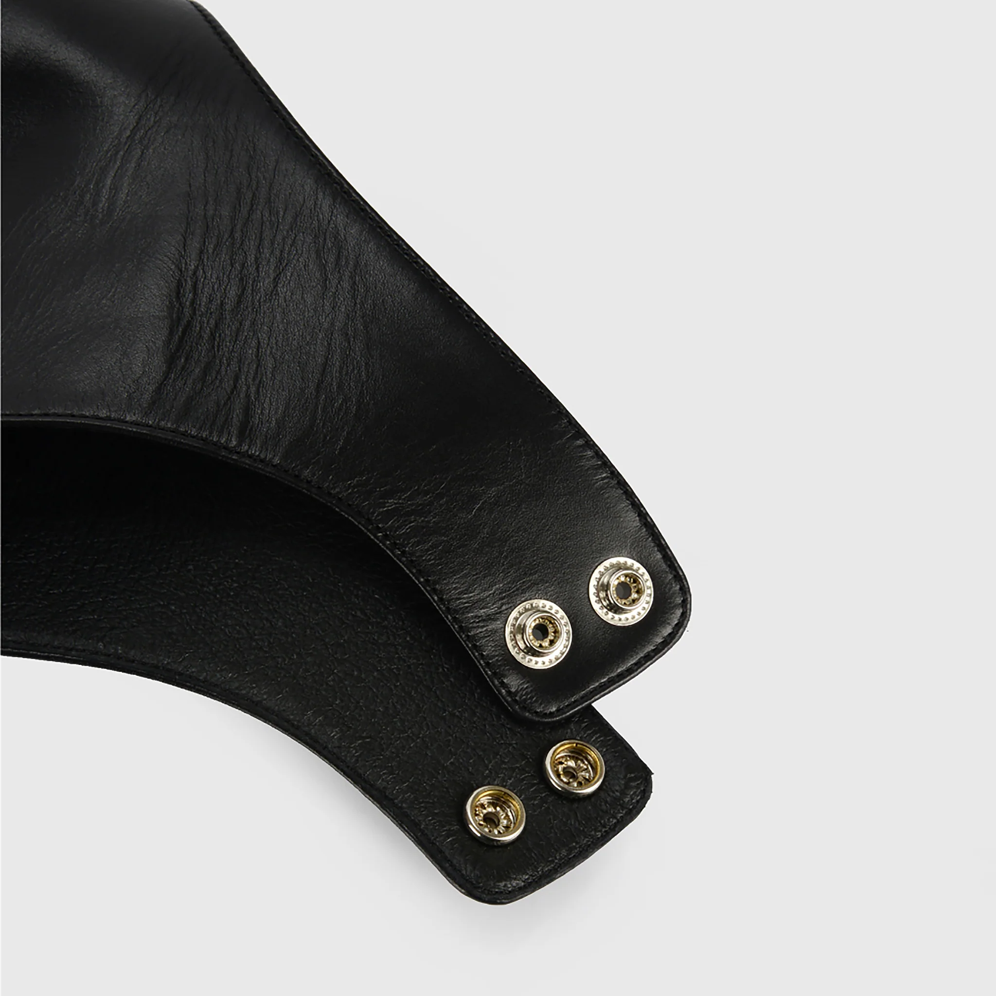 Black Convertible Mid-Calf Leather Boots with Cover - Image 3