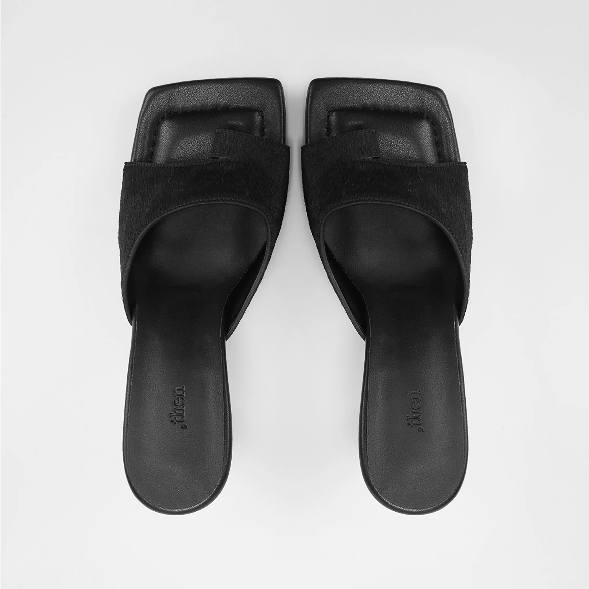 Black Suede Toe-Ring Heeled Mules - Image 2