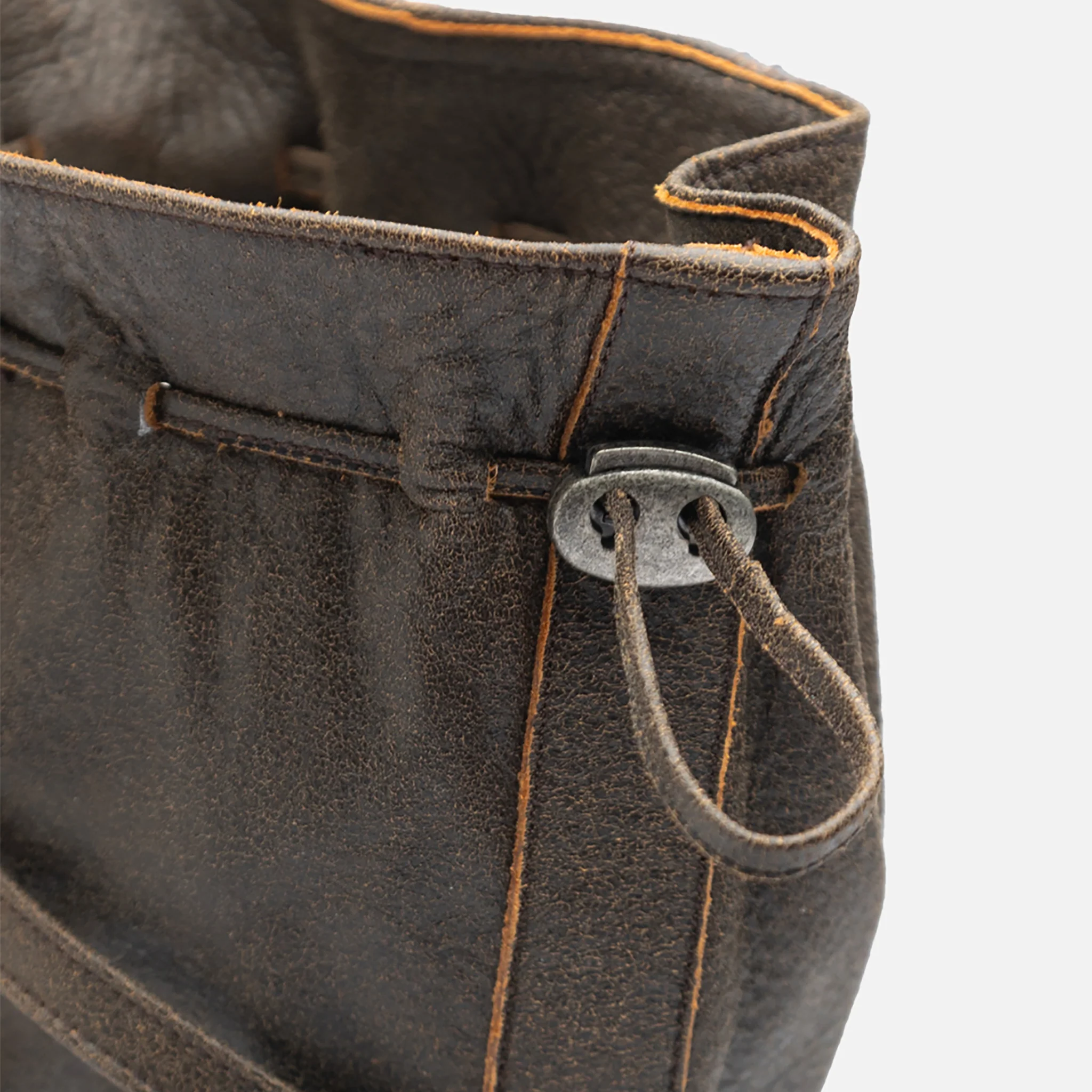 Brown Leather 
Multi‑Strap Buckle Mid‑Calf Boots - Image 4