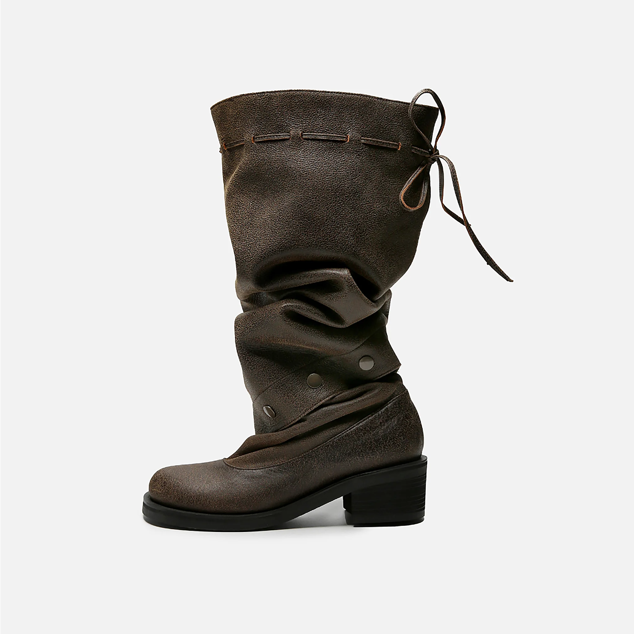 Brown Textured Convertible Multi-
Wear Boots - Image 2