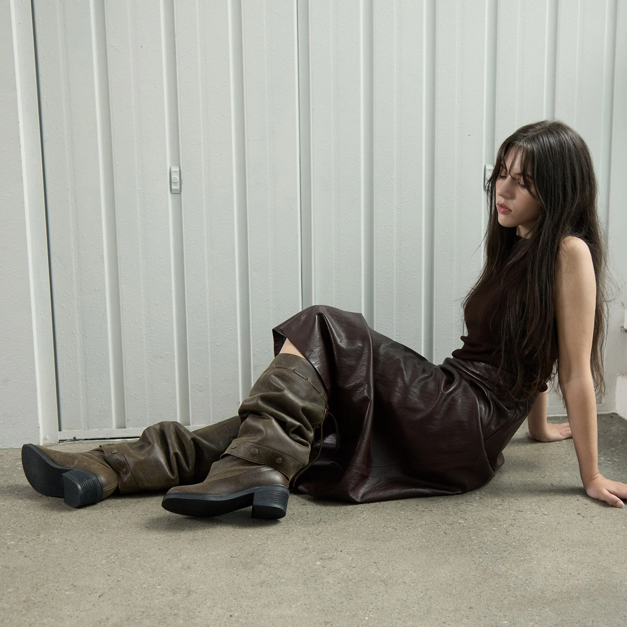 Brown Textured Convertible Multi-
Wear Boots - Image 5