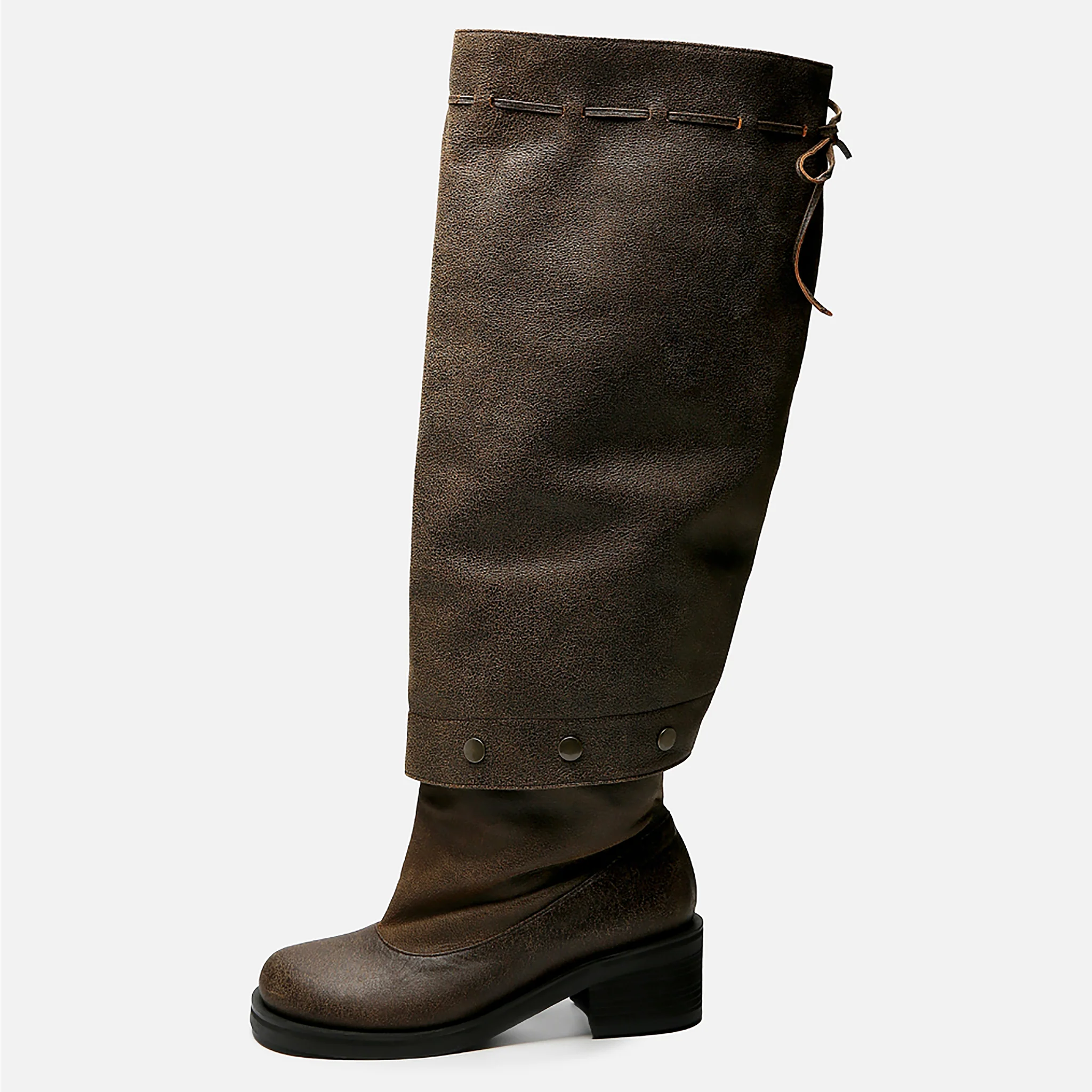Brown Textured Convertible Multi-
Wear Boots - Image 6