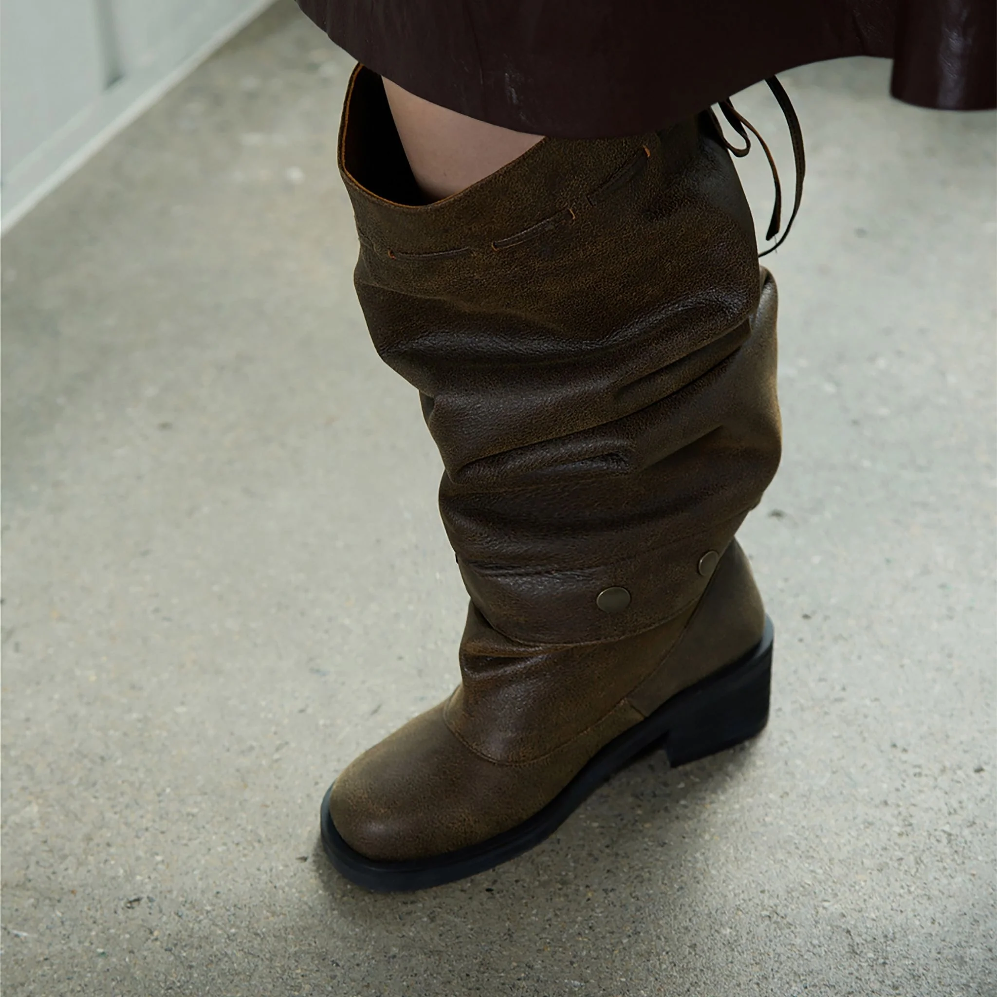 Brown Textured Convertible Multi-
Wear Boots - Image 8