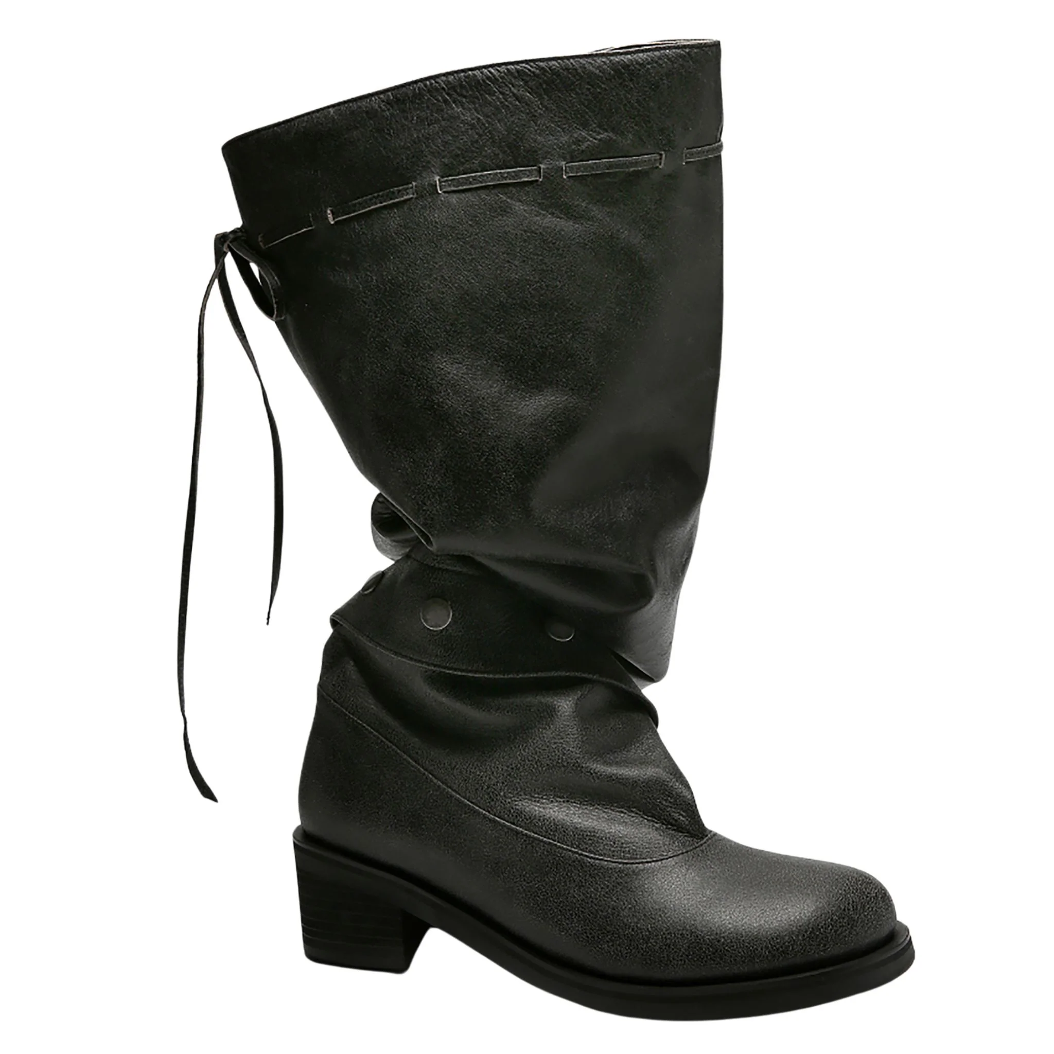 Grey Slouchy Convertible 
Leather Boots