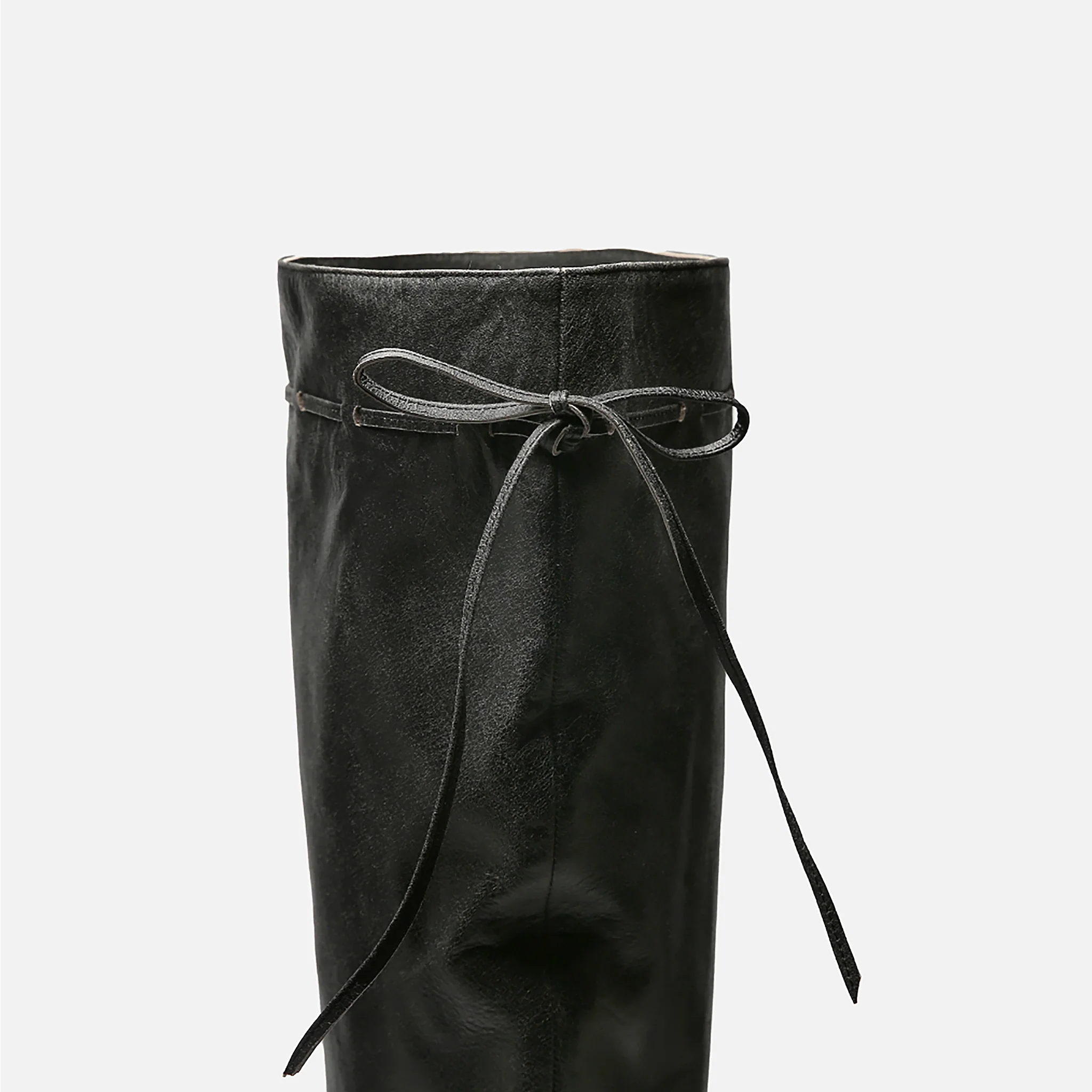 Grey Slouchy Convertible 
Leather Boots - Image 9