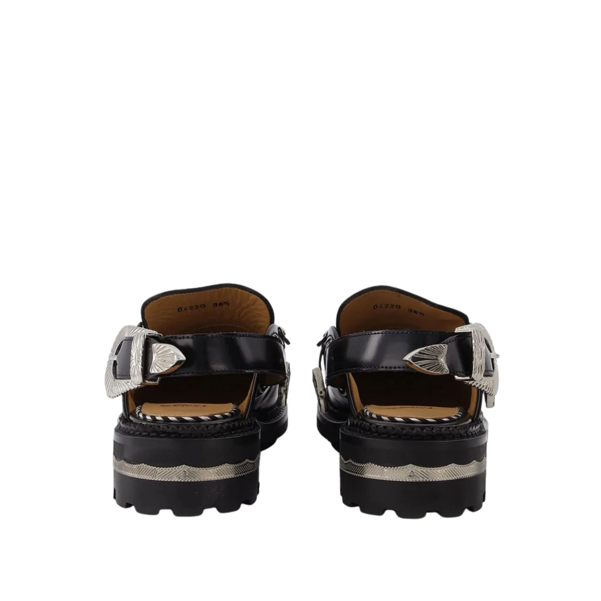 Black Metal Mule Loafers - Image 2