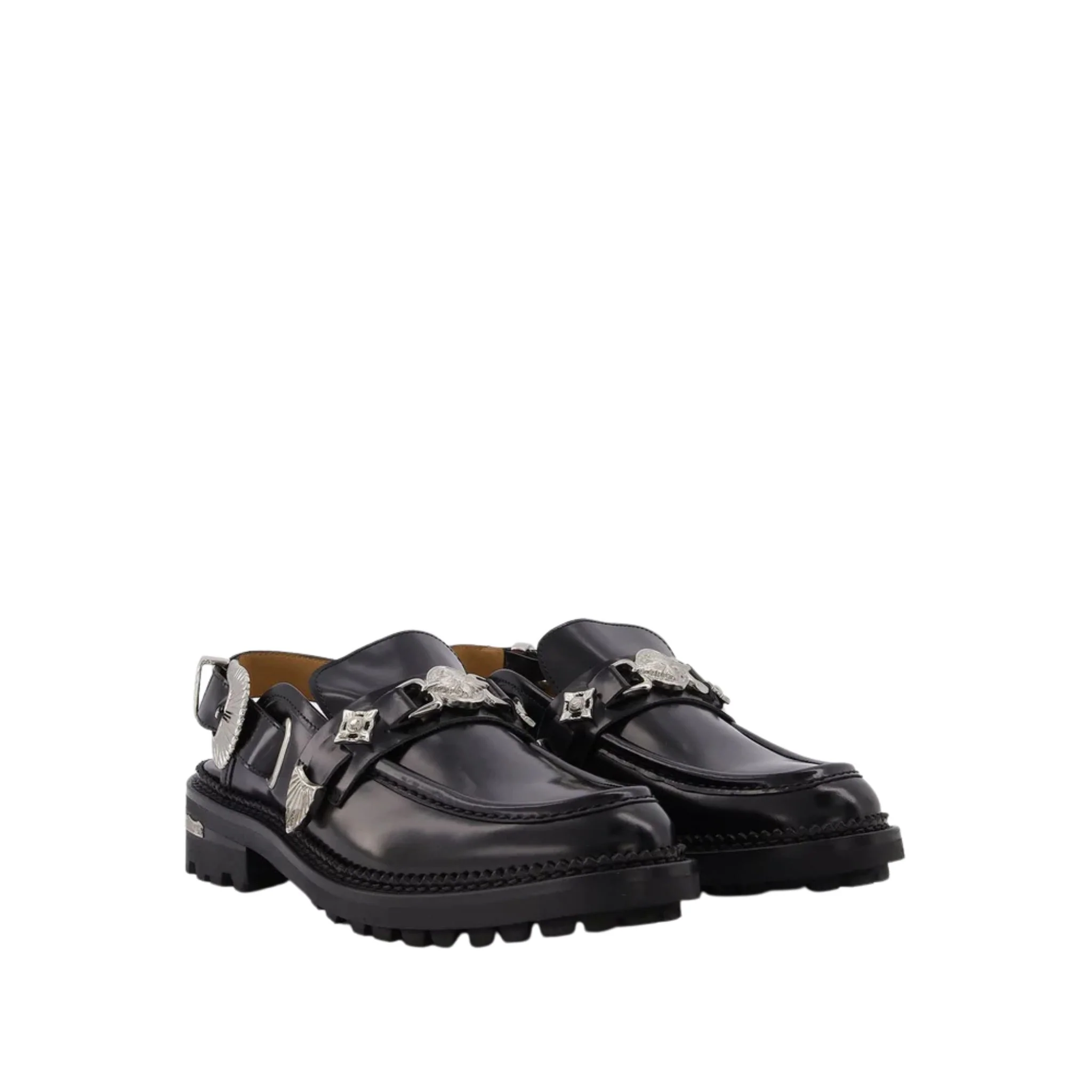 Black Metal Mule Loafers - Image 3