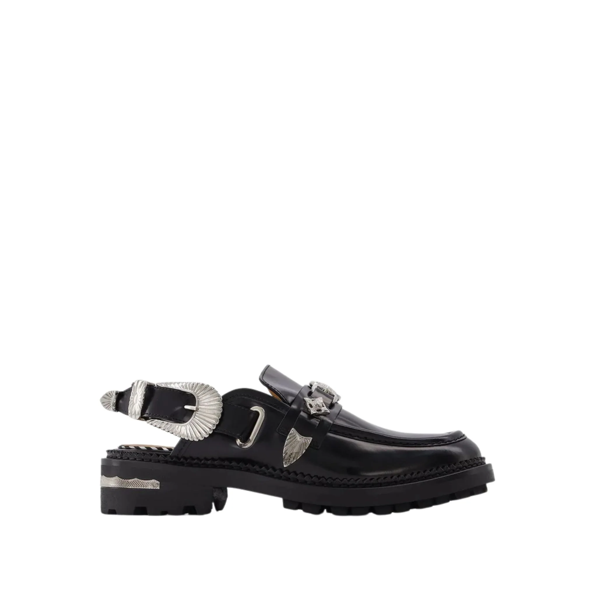 Black Metal Mule Loafers - Image 4