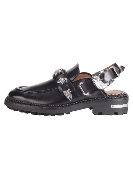 Black Metal Mule Loafers - Image 8