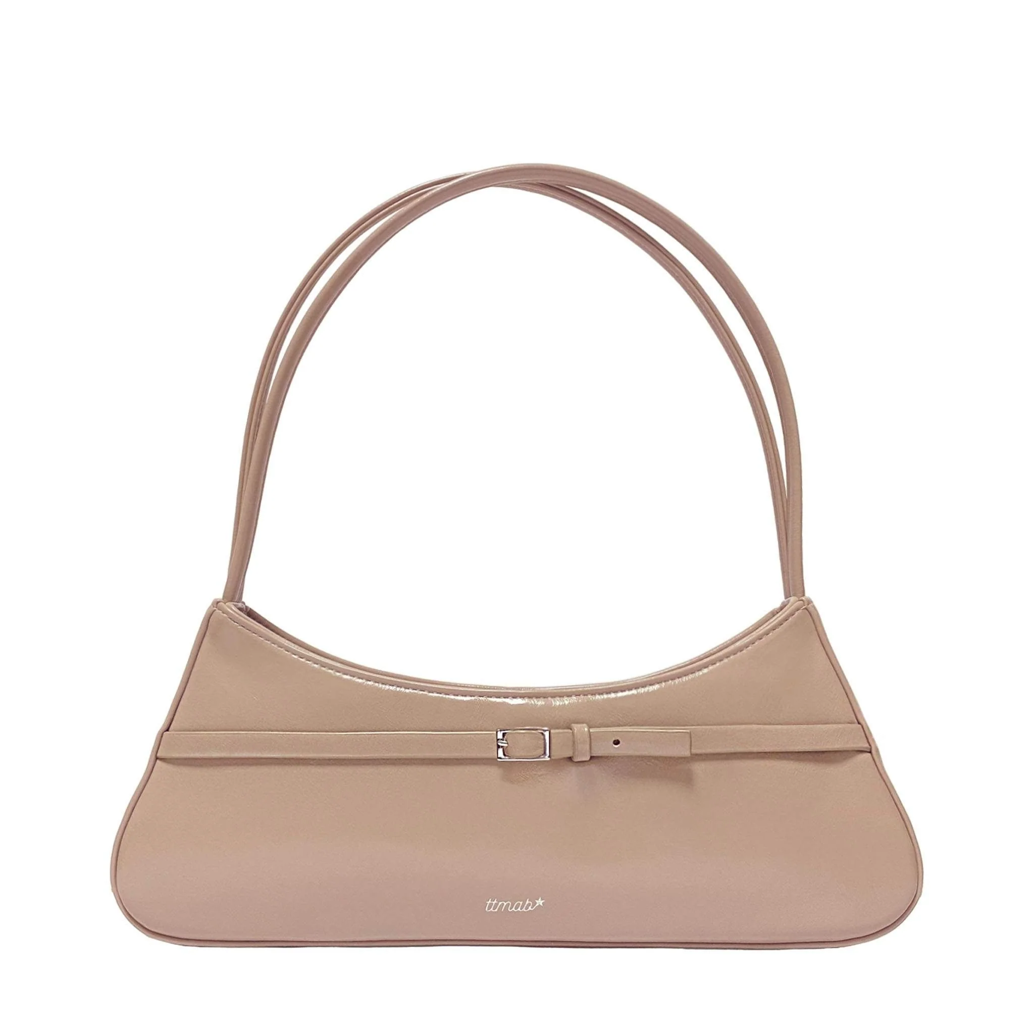 Mini Buckle Baguette Bag | Beige