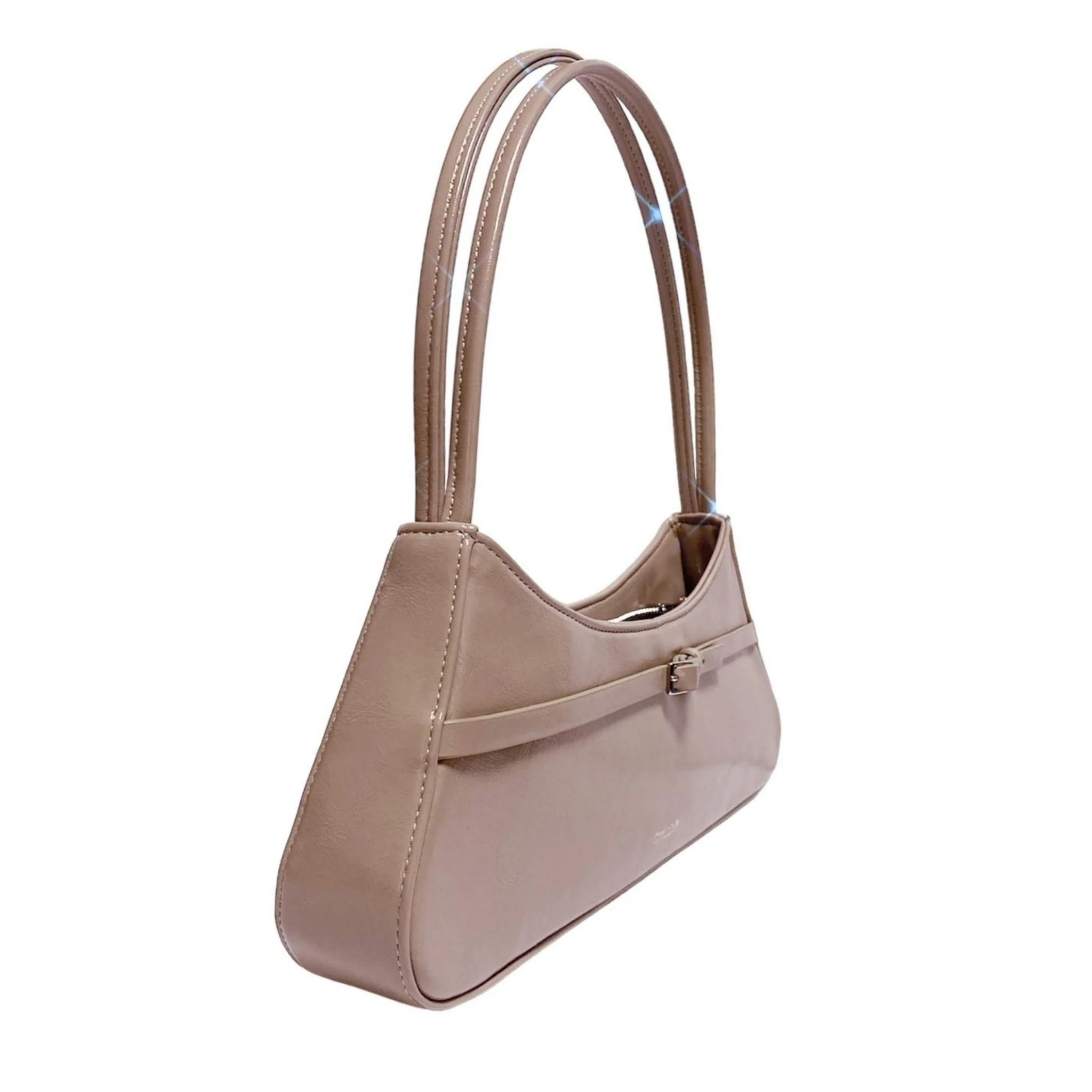 Mini Buckle Baguette Bag | Beige - Image 3