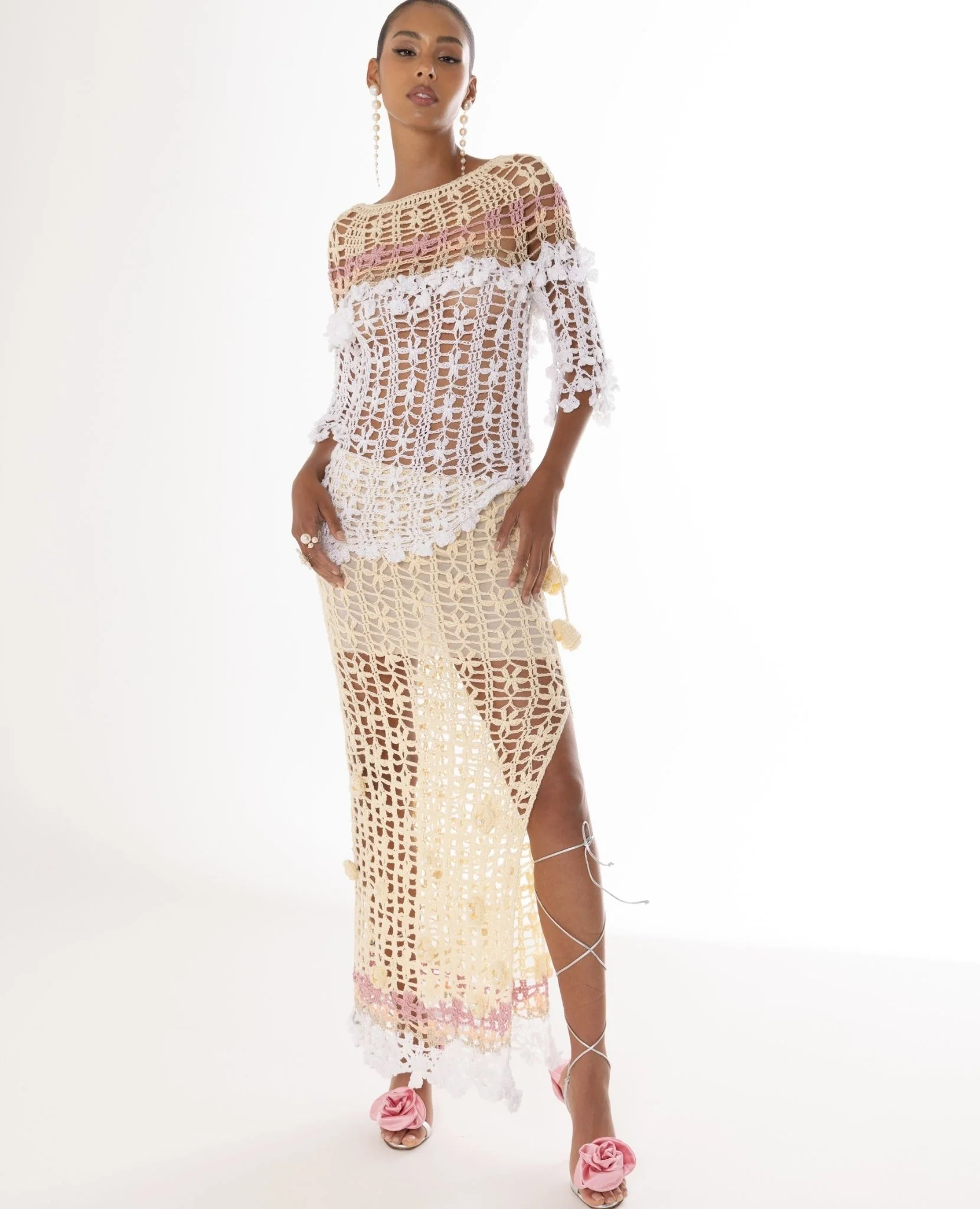 Vanilla Multicolor Handmade Crochet Skirt - Image 3