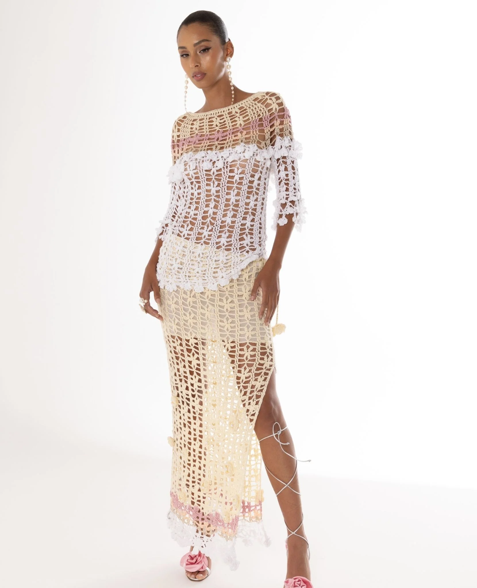 Vanilla Multicolor Handmade Crochet Skirt - Image 4