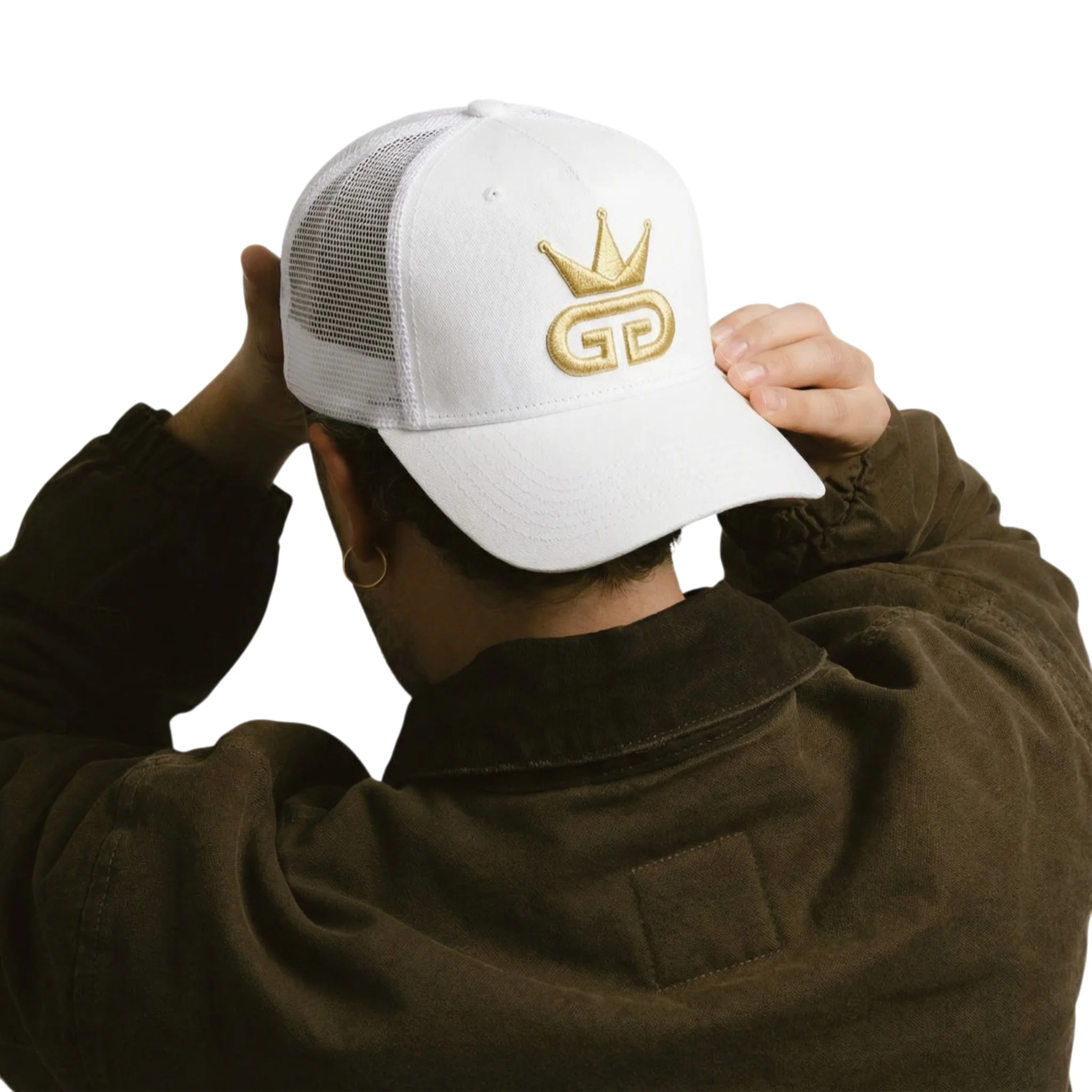White Cotton Mesh Hat - Image 2