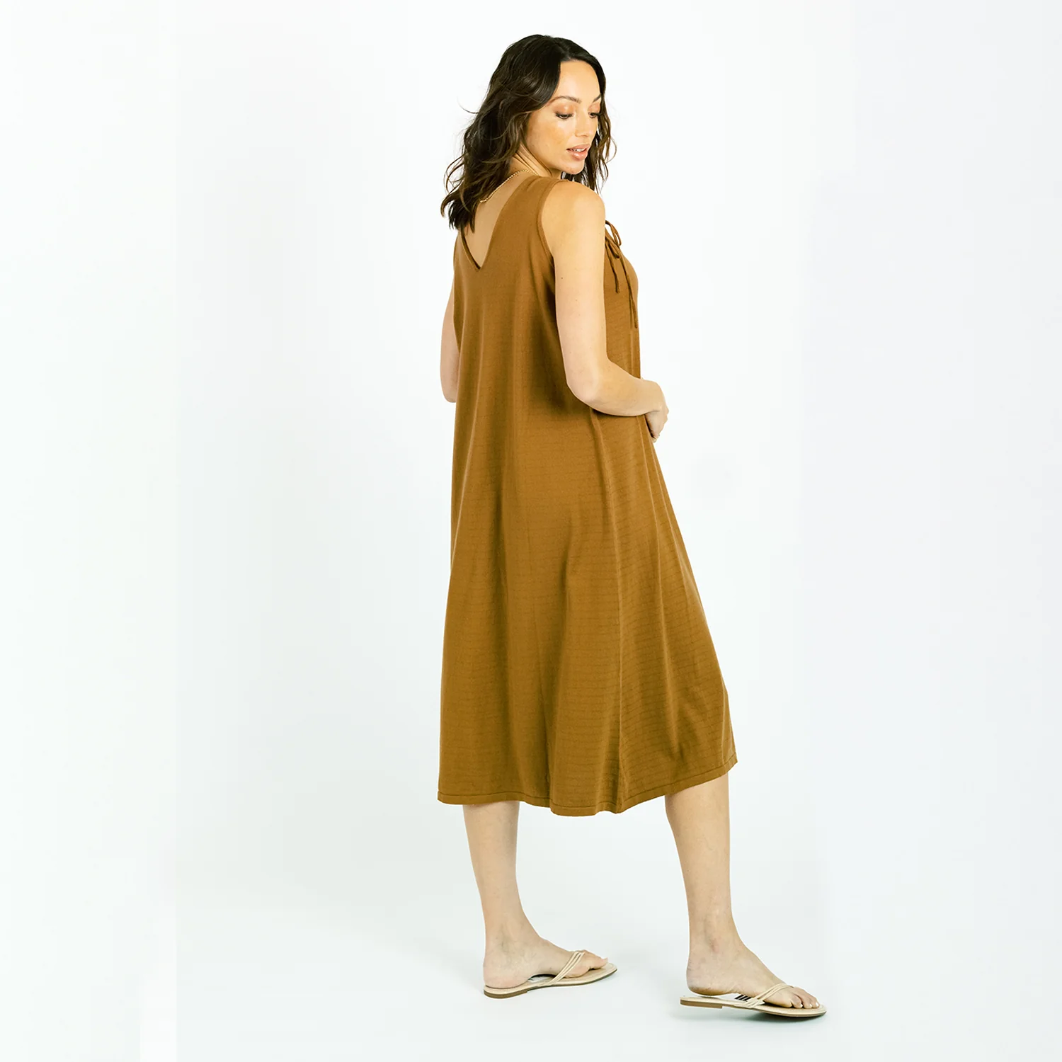 Cashmere Cotton House Dress | Rum Caramel - Image 3