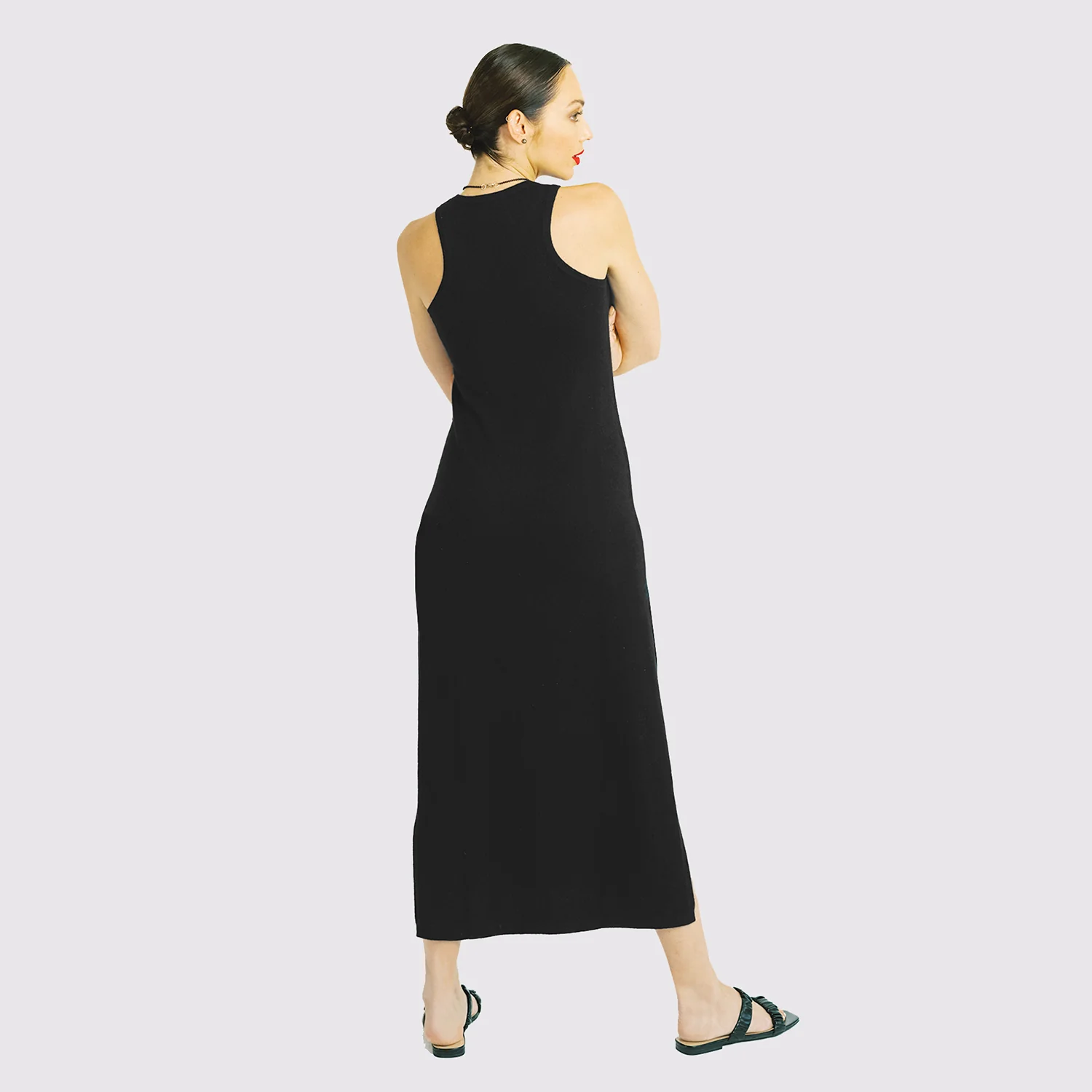 Cashmere Maxi Dress | Black - Image 3